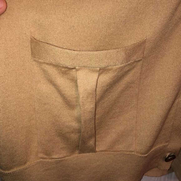 LRL M Tan Brown Five Button Front 💯Cotton Fine Knit Cardigan Sweater - Picture 7 of 16